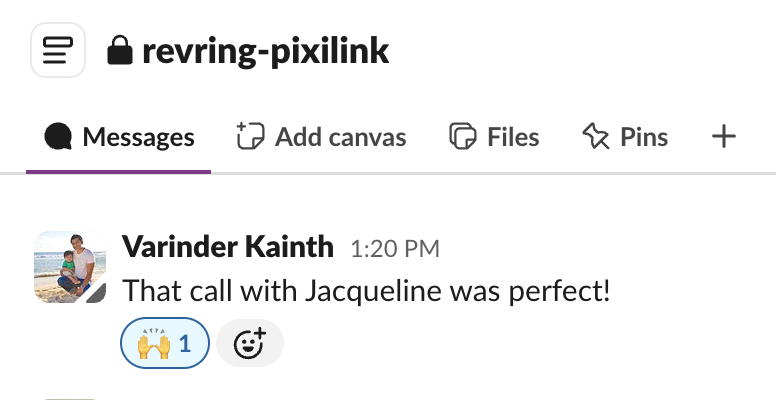 Varinder Kainth verbatim quote in Slack