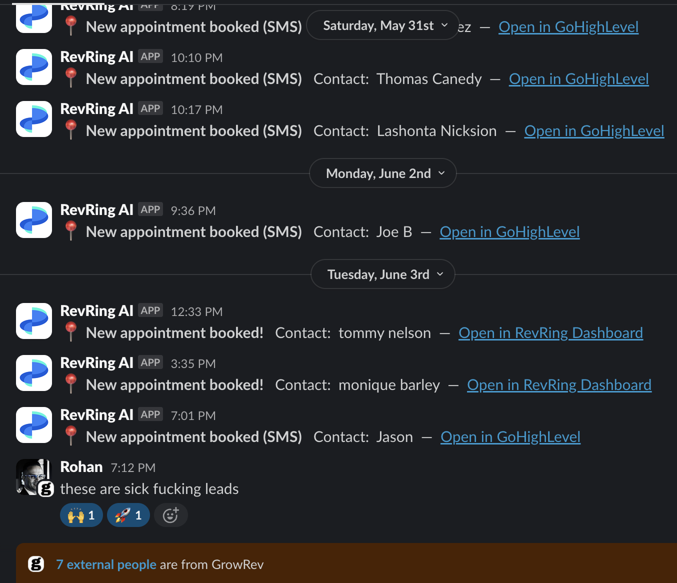 Rohan Sheth — "These are sick f***ing leads"