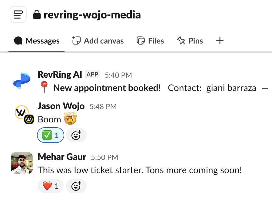 Wojo Media Slack screenshot